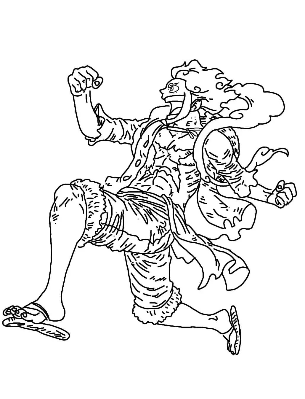 luffy gear 5 coloring page